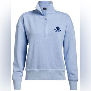 The G/FORE Women's Skull & T's French Terry Boxy Quarter Zip Golf Pullover